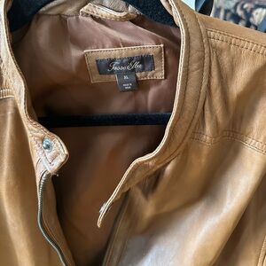 Tasso Elba Men's Tan Leather Jacket